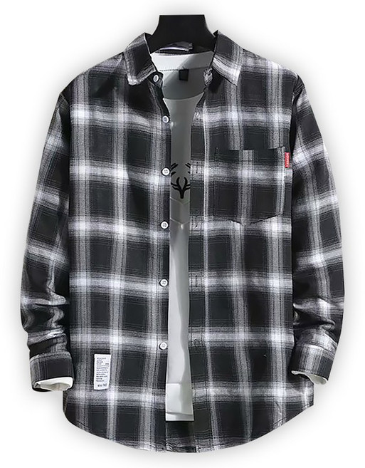 벨베스 남자 캐주얼 체크 긴팔 셔츠 [1220]