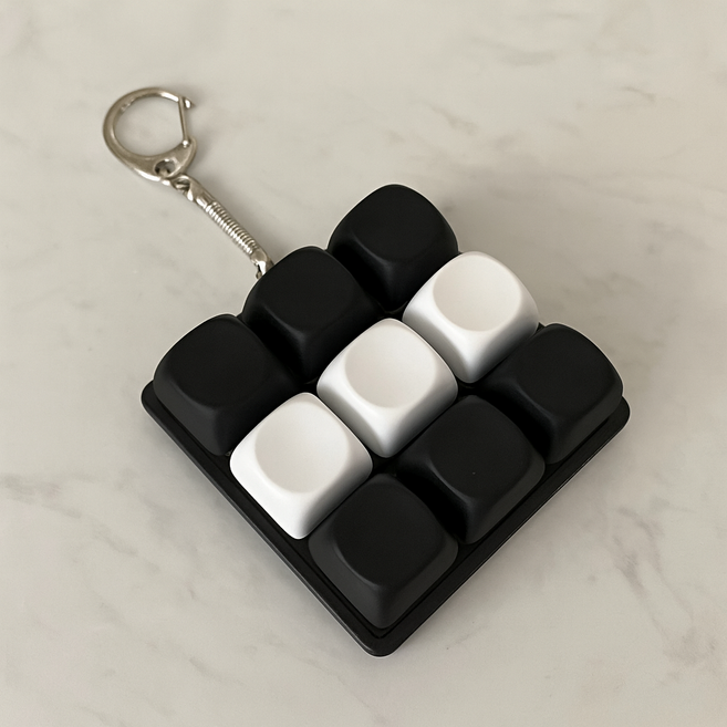 펫더월드 키보드 키링 mbti 커스텀 소프트 청축 파스텔 키캡, 1, 블랙+화이트