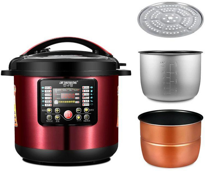 업소용 중국 전기 압력밥솥 밥통 대용량 스테인레스 식당, 13L 레드 더블 탱크 + 소켓 + 실버 메시지에 씰링, 13L 적색 이중형소켓밀폐링