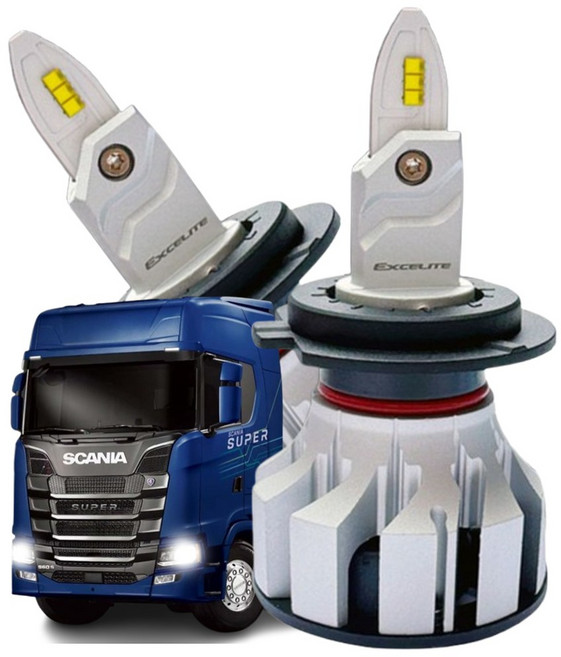 [내일도착상품] 스카니아 2세대 전용 (16-현재) 합법인증 LED전조등 24v 화물차전조등 트럭전조등 덤프트럭전조등, 2개, H7