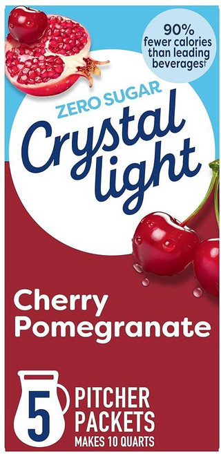 Crystal Light 크리스탈라이트 체리 석류 파우더 피쳐팩 5포 138523, 2.2 Fl Oz 1개, Cherry Pomegranate, 62.3g