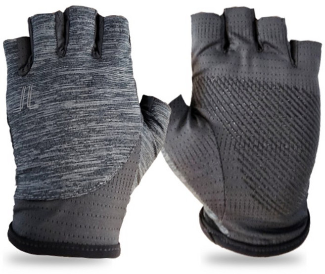 [란체티] 골프 파크골프 테니스 등산 배드민턴 등 멀티 스포츠 라이트멜란 남성용 반장갑 LC-40621-1, 그레이, 1개