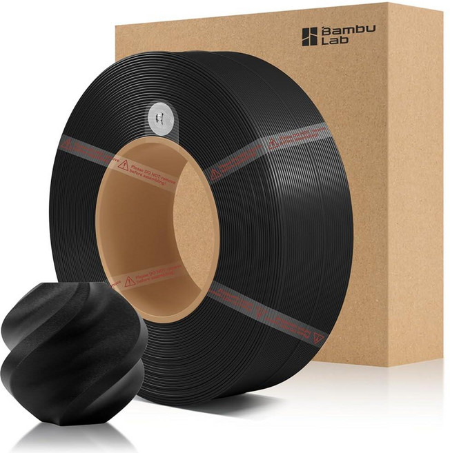 Bamboo PLA 매트 리필 필라멘트 1.75mm 1KG (2.2lbs) Bambu Lab A1/X1/P1 시리즈 3D 프린터용 RFID 포함 쉬운 인쇄 3D 프린팅 필라, 차콜 블랙 11101