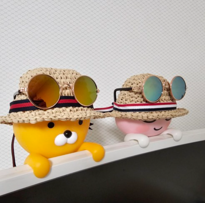 카카오프렌즈 라이언모자 어피치모자 밀짚 모자 방향제 모니터걸이, 1개, 1.구찌스타일 머리띠