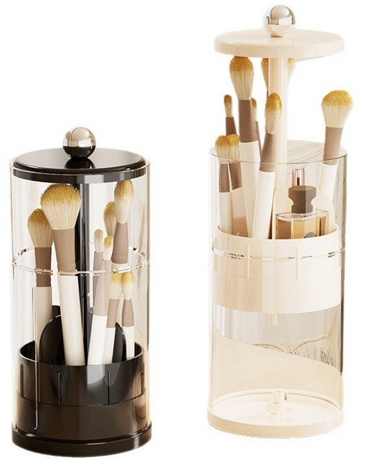 클로버 테크 4칸분리 높이조절 메이크업 브러시 분리 케이스, 1개, 화이트