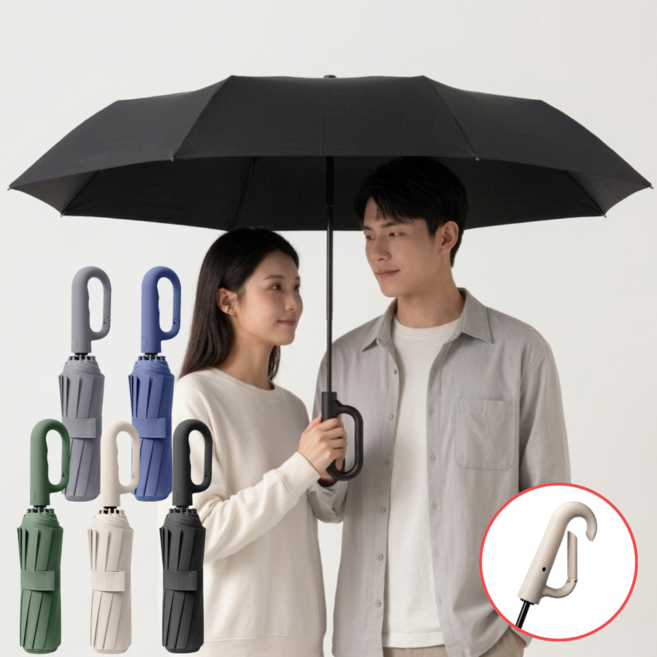 루키온 튼튼한 접이식 초대형 자동 3단 암막 우산