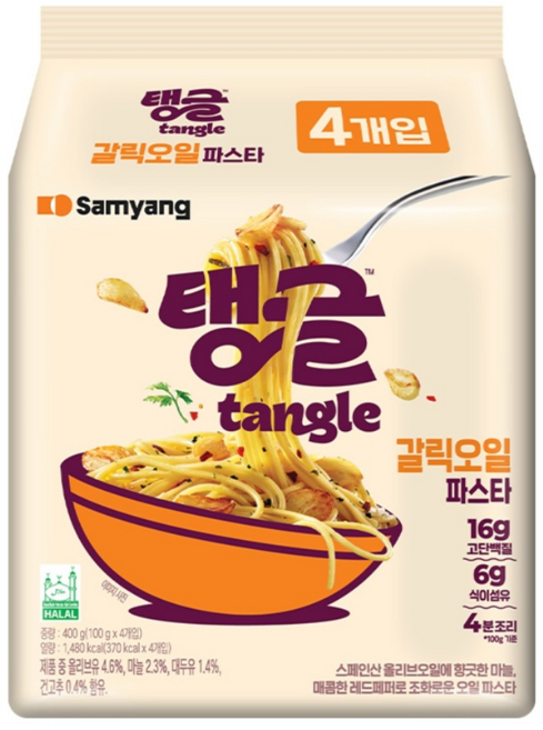 tangle 갈릭오일파스타 100g, 4개