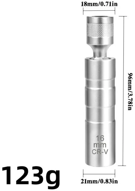 14mm 16mm 세트 스파크 플러그 소켓 자석 디자인 얇은 벽 유니버설 조인트 3/8인치 드라이브 플렉시블 조인, 01 Style B