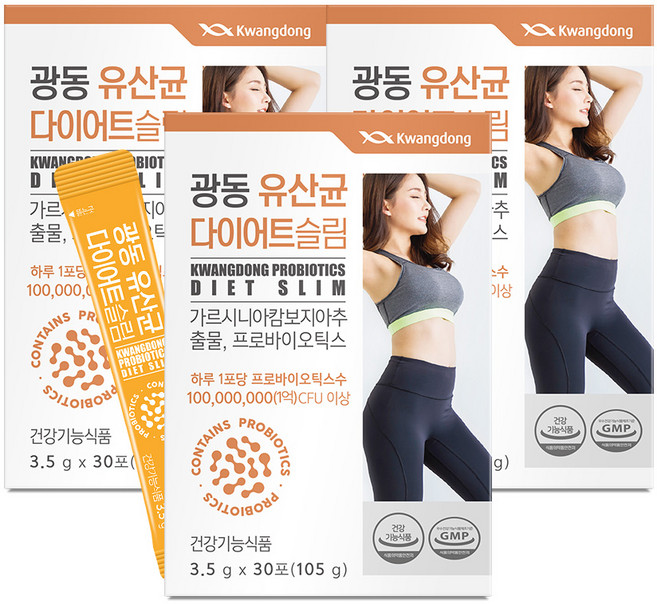 광동제약 유산균 다이어트 슬림 30p, 105g, 3개