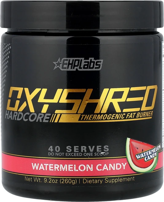 EHPlabs OxyShred 하드코어 발열 지방 연소제 수박 캔디 (9.2oz), EHPlabs OxyShred 하드코어 발열 지방 연소, 260g, 1개 - 쿠팡