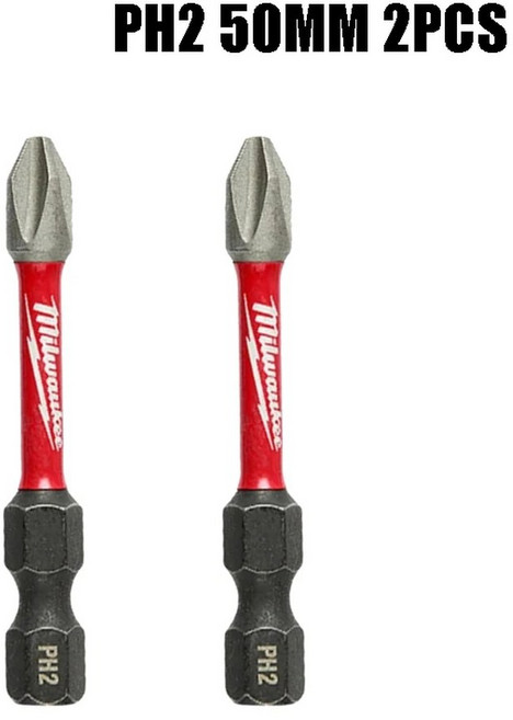 밀워키 임팩트 타입 비트 고속 강철 내마모성 별도 목공 전동 공구 부품, 6) Mil PH2 50MM 2PC, 1개, 1. PH2 50mm 2PCS