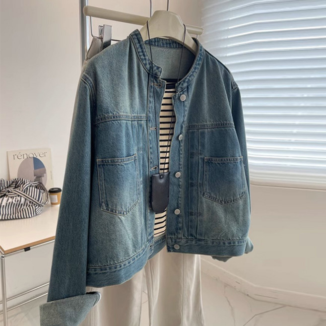 제이로그 데님 포켓 청 노카라 자켓 노바청JK