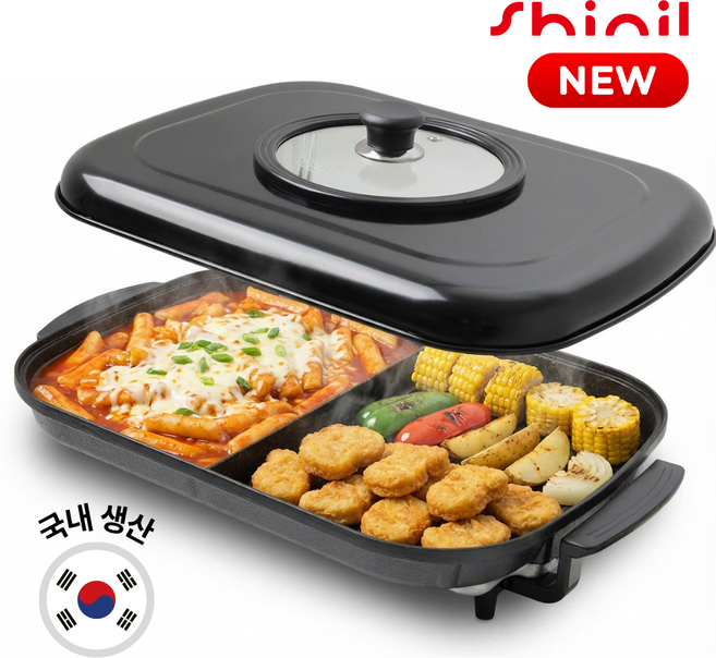 <26년 신상품> 신일 반반 전기그릴 60cm 사각 잔치팬 멀티 전기프라이팬, SPP-K601SS