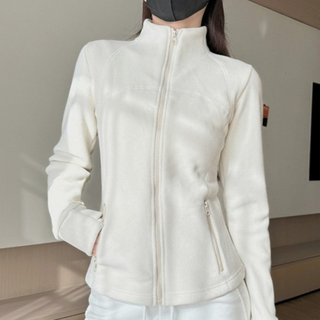 여성 슬림핏 폴라 플리스 자켓
