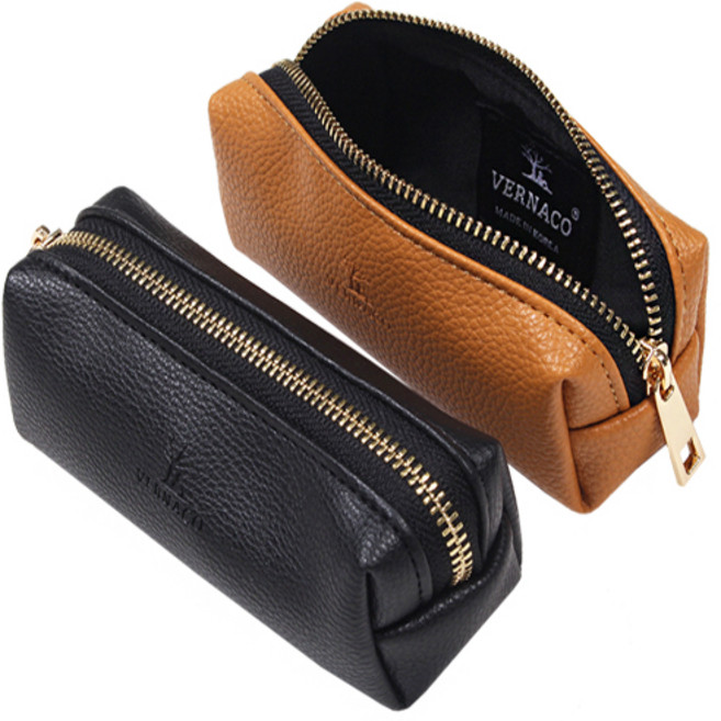 베르나코 국내제작 가죽도장케이스 도장지갑 파우치, 일반형, 블랙