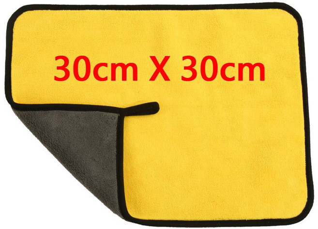 雙色洗車毛巾 30x30cm 30x60cm 加厚吸水, 1個, 黑黃, 30cm x 30cm