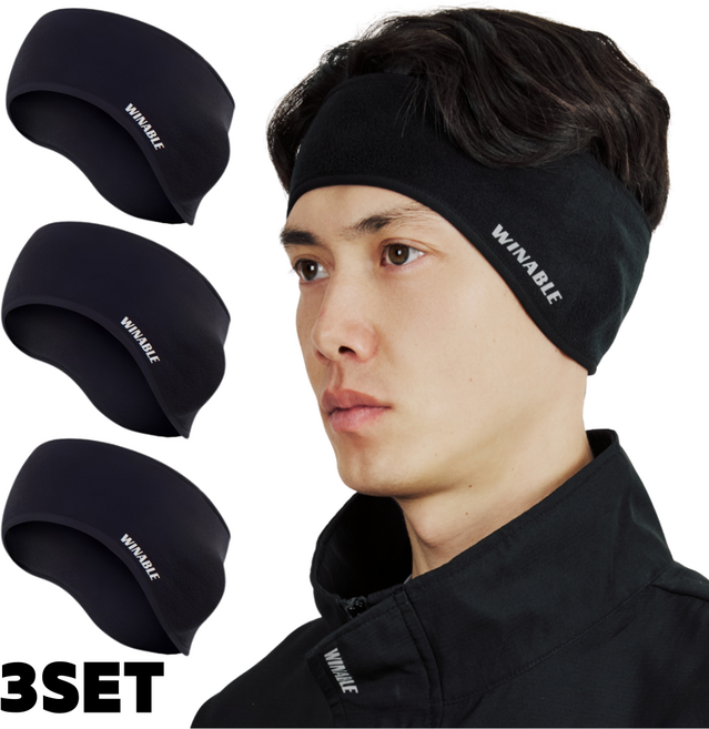 3set 윈어블 밴드형 귀마개 스포츠 밴딩형 귀마개 러닝 라이딩 야외작업, 밴딩형 귀마개 블랙, 3개