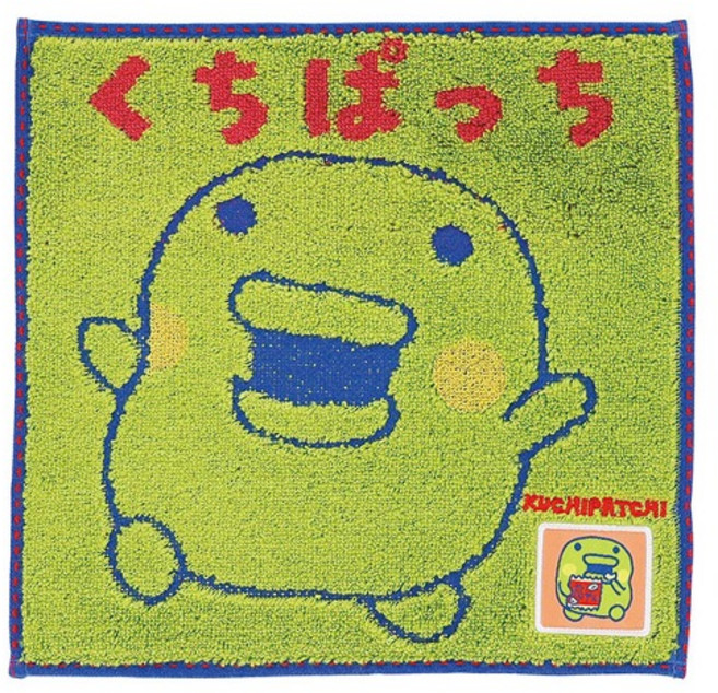 일본 수입 다마고치 오가닉 미니타올 손수건 (구치파치 그린)