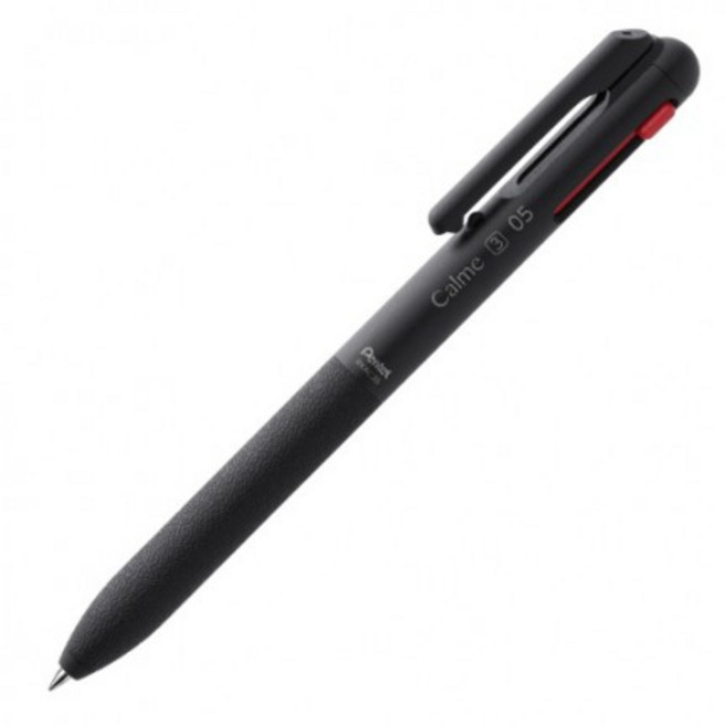 飛龍PENTEL Calme靜暮三色輕油性筆-0.5mm黑紅藍，滑順好寫，三色合一，辦公學習必備, 米白桿, 1盒