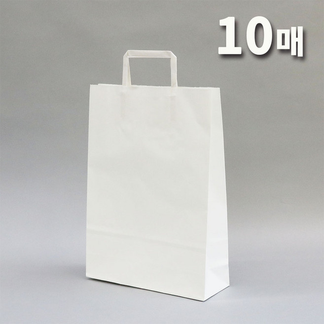 애브리플러스 크라프트 종이쇼핑백 종이가방 10개 50개 100개 200개, 화이트, 10장