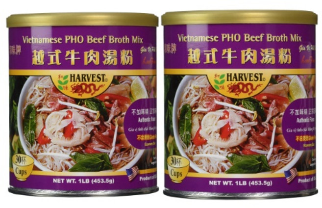 베트남 쌀국수 육수 파우더 453g 2캔 Harvest2000 PHO Beef Broth Mix (Gluten Free), 2개