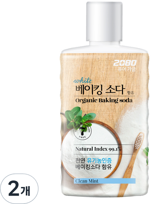 2080 퓨어 베이킹소다 가글, 750ml, 2개