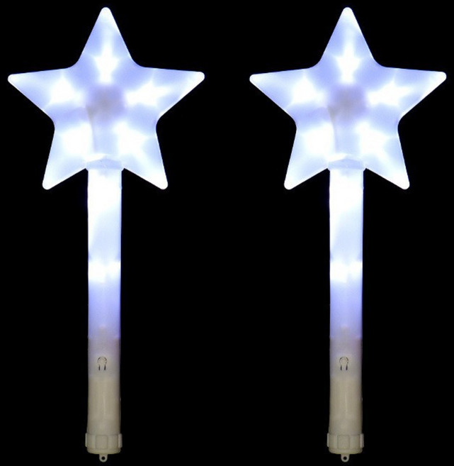 작은별이벤트 LED콘서트 파티 학예회 응원봉, 2개, 왕별 화이트