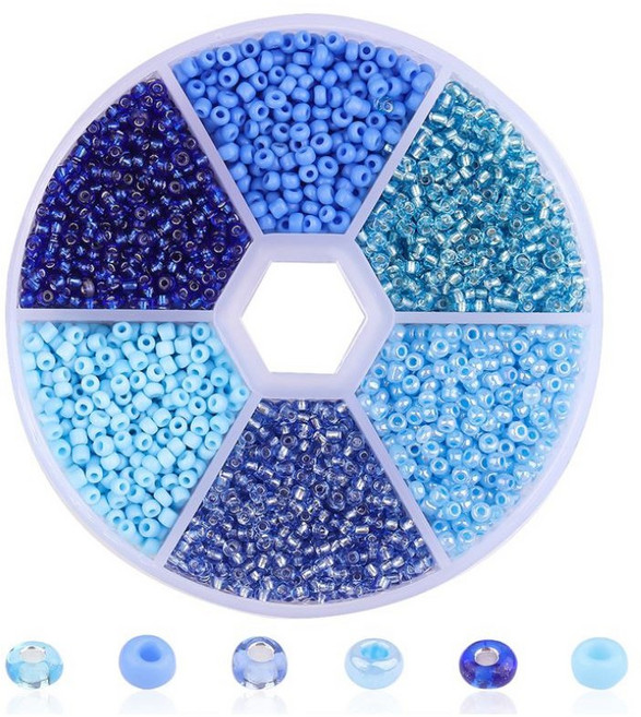 루앤블리 2mm 6색 그라데이션 비즈세트, 블루, 1개