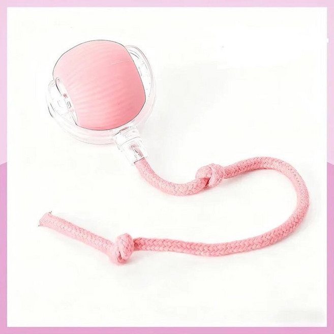 꼬리가 있는 인터랙티브 고양이 및 소형견 장난감 자동 롤링 USB 충전식 스마트 마우스 - Juguete Interactivo para Gatos y Perros Peque, 핑크