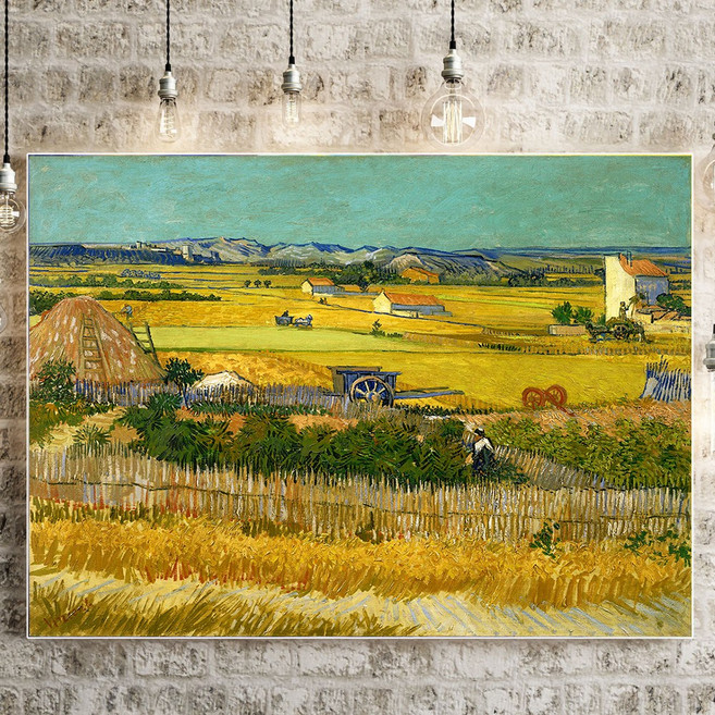 대성액자 캔버스 인테리어 해바라기 사과 명화액자 소, 4.고흐 가을추수