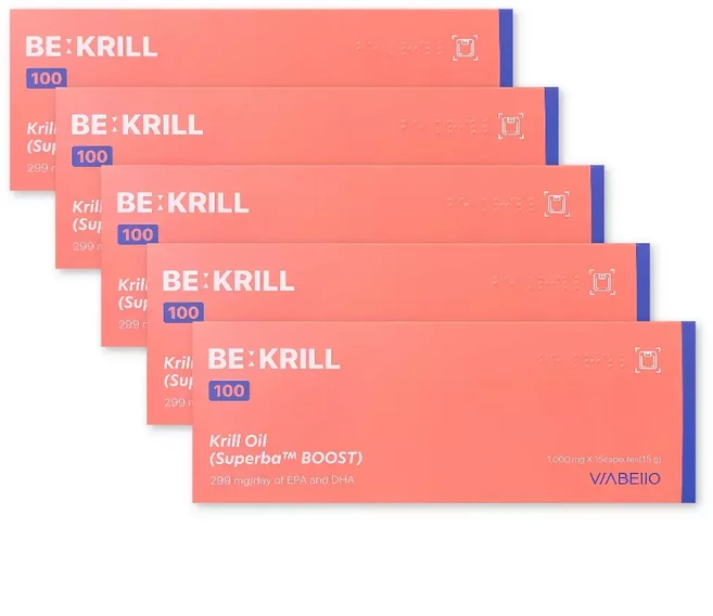 비아벨로 비크릴 100 1000mg X 15정 5박스 인지질 크릴오일 다이어트, 1개