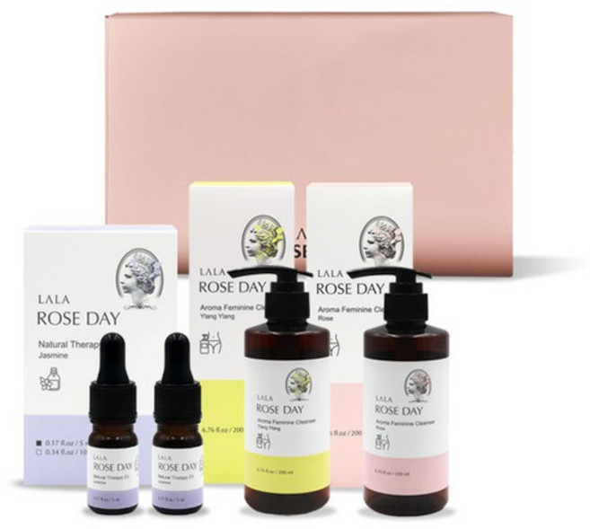 [라라로즈데이] 아로마 이너퍼퓸 5ml 2개+여성청결제 2개 선물세트, 1개