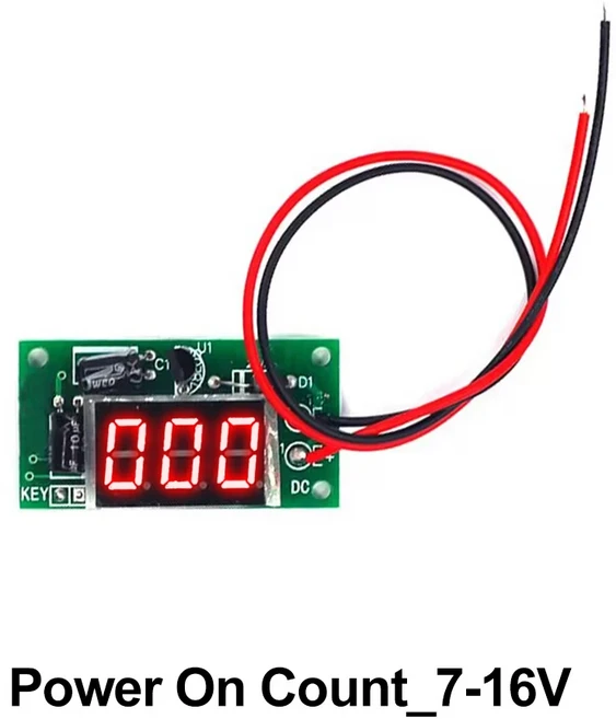 DC 5V 12V 24V 전원 켜기 카운터 모듈 누산기 3비트 빨간색 0.36인치 디지털 튜브 디스플레이 트리거 카운, 06 Power count 7-16V