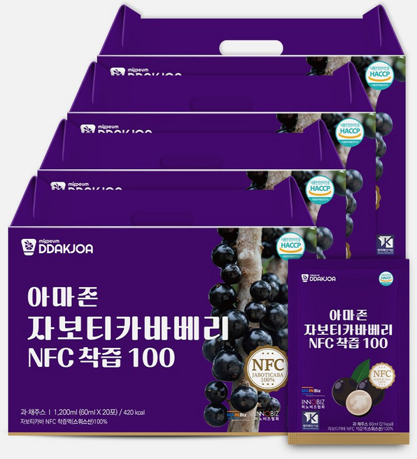 DDAKJOA 아마존 자보티카바베리 NFC착즙100, 80개, 60ml