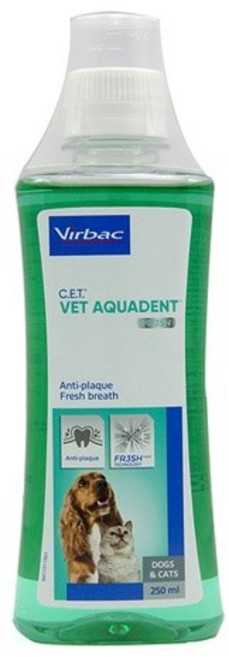 Virbac 維克 C.E.T. VET AQUADENT 益口清 飲水潔牙液 250ml 犬貓適用 口腔護理 清新口氣, 1個