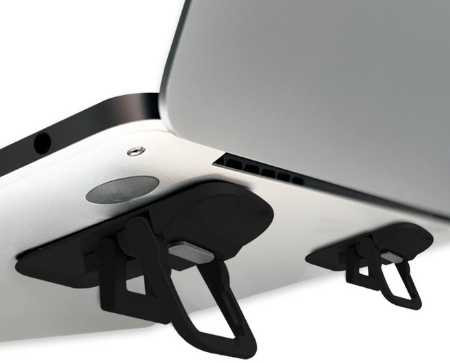 노트북 더블 킥 플립 받침대, 2개, 블랙