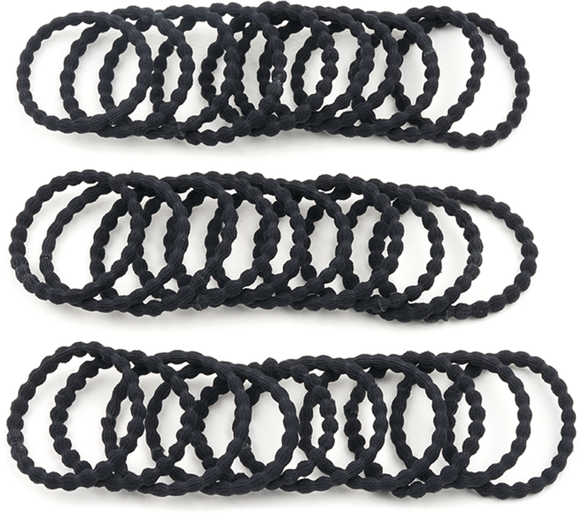 이쁨달다 무배 블랙 땅콩머리끈 60개 대용량 도톰 짱짱 데일리 무매듭 검정 헤어끈 파우치증정