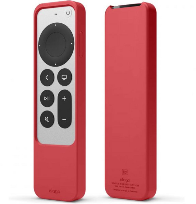 엘라고 R2 슬림 케이스 2022 Apple TV 4K HD Siri 리모컨 3세대 호환 2021 2세대 - 경량 스크래치 없음 모든 기능에 대한 전체 액세스 블랙, Red