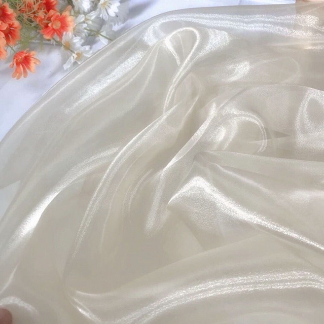 白色水光紗 輕透流動透明裝飾紗 婚慶場景布置, 1個, 米 白 色半米價（寬幅1.5米固定）多件不裁開