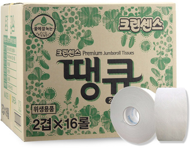 크린센스 땡큐 프리미엄 점보롤 (2겹)x16롤, 1박스, 16롤