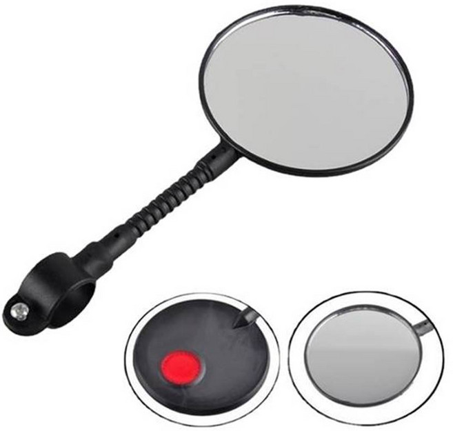 자전거 백미러 후사경 안전거울 사이드 미러, 1개, 자바라 타입 블랙