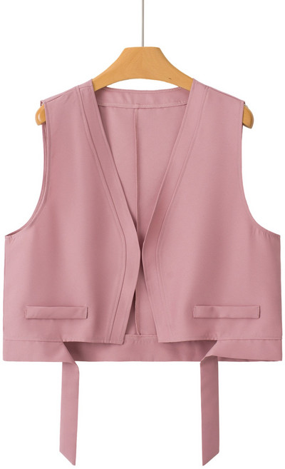 여성 프린트 브이넥 루즈핏 정장 베스트 Women's vest