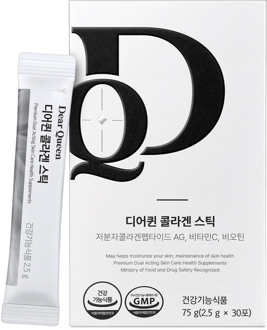 디어퀸 콜라겐 스틱 저분자콜라겐펩타이드 비오틴 비타민C 30포, 75g, 1개