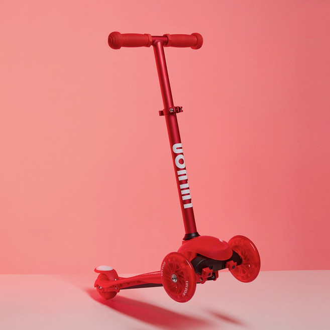 룰루온 미니 킥보드 유아 어린이 아기 3세 4세 5세 6세, 룰루온미니-크림슨레드, 1개