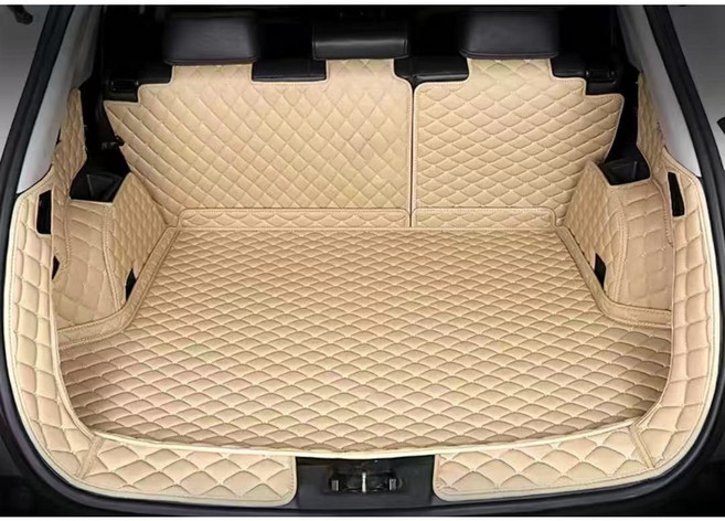 럭키카 쏘렌토 MQ4 트렁크매트 카매트 차박매트 방수 가죽 매트 (도어매트증정), 아이보리, 쏘렌토MQ4 5인승 사운드무