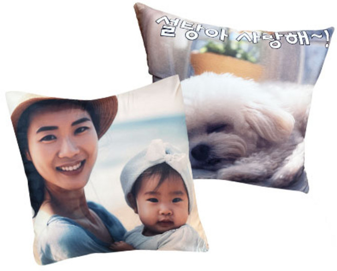 포토 쿠션 주문 제작 국내 사진 얼굴 프린팅(쿠션솜포함), 털쿠션, 양면