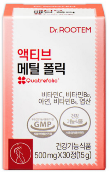 닥터루템 액티브 메틸 폴릭 영양제 15g, 2개, 30정