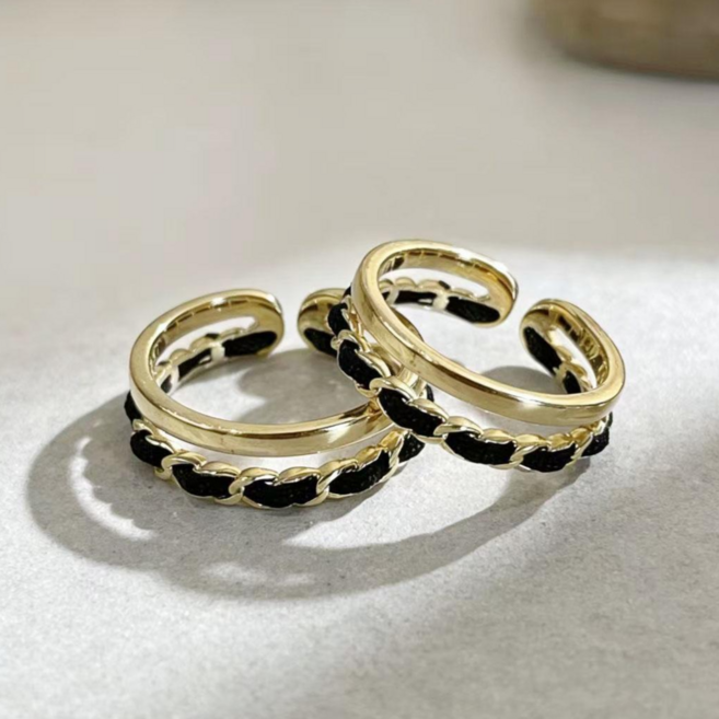 체인반지 꼬임반지 오픈링 우정 레이어드 2개세트