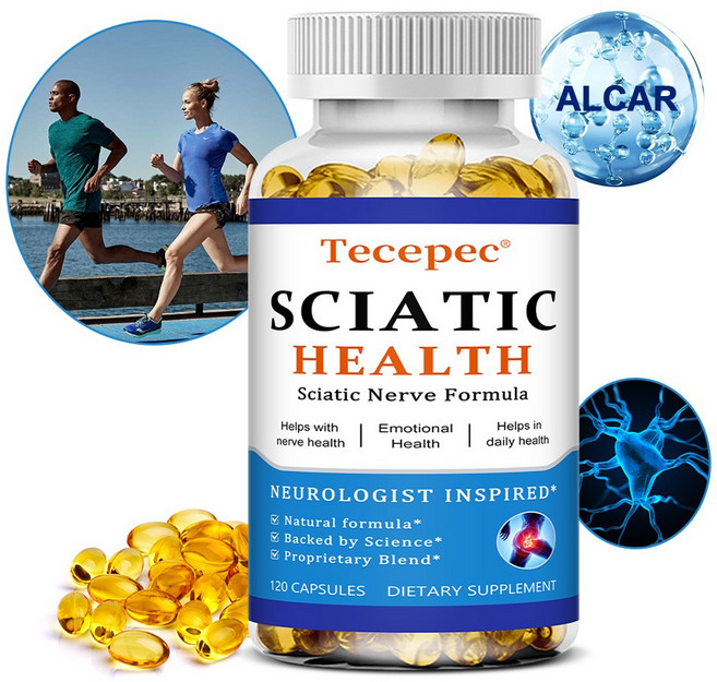 좌골신경 진정 보충제 고급 좌골신경 진정 처방으로 신경 근육 및 관절 건강을 보호하고 수면을 촉진합니다, 3개, 60회분