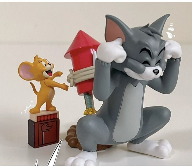 넘버링카 차량용 장식인형 인테리어 소품 피규어 톰과제리 캐릭터, 1개, 폭죽 톰제리